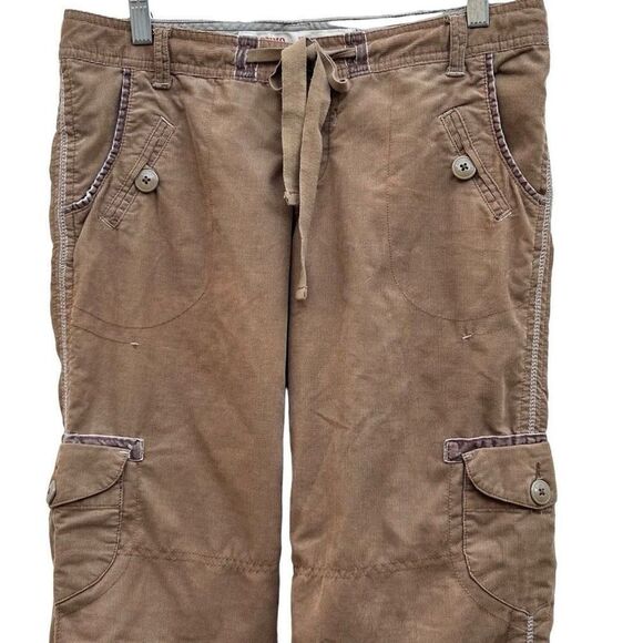 Mossimo Supply Co. Pants Womens Size 7 Brown Low Rise Relaxed Corduroy Cargo - Picture 3 of 9